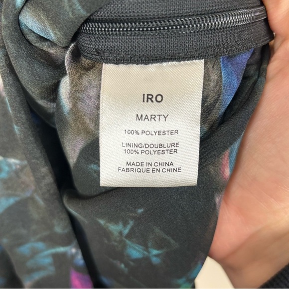 IRO Marty Watercolor Chiffon Draped Sheer Sheath Dress Women’s Size EU 38 US 8 - Picture 2 of 6